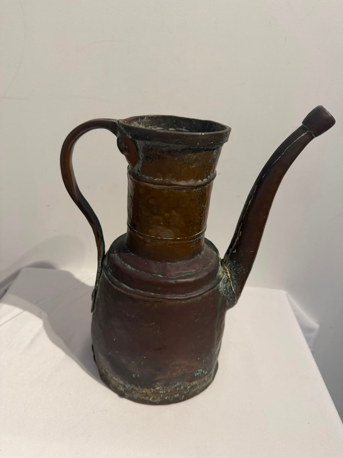 Vintage Hand-Hammered Copper Ewer Water Pitcher Middle Eastern Metalware - Image 2