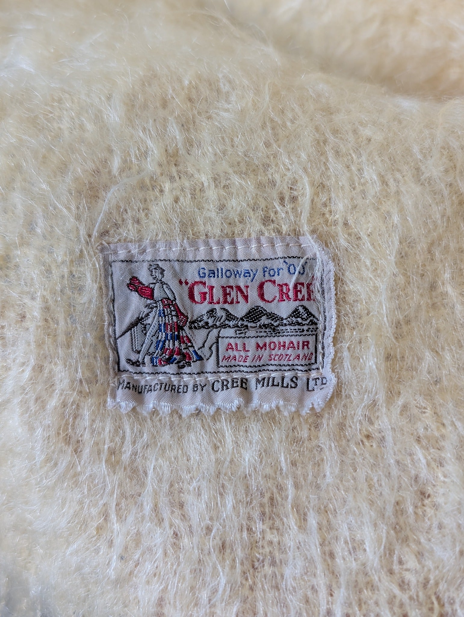 Glen Cree Mohair Throw Blanket Yellow Vintage Made In Scotland - Image 2