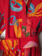 Farm Rio Tropical Fruit Print Mini Shirt Dress Red Size S - Image 2
