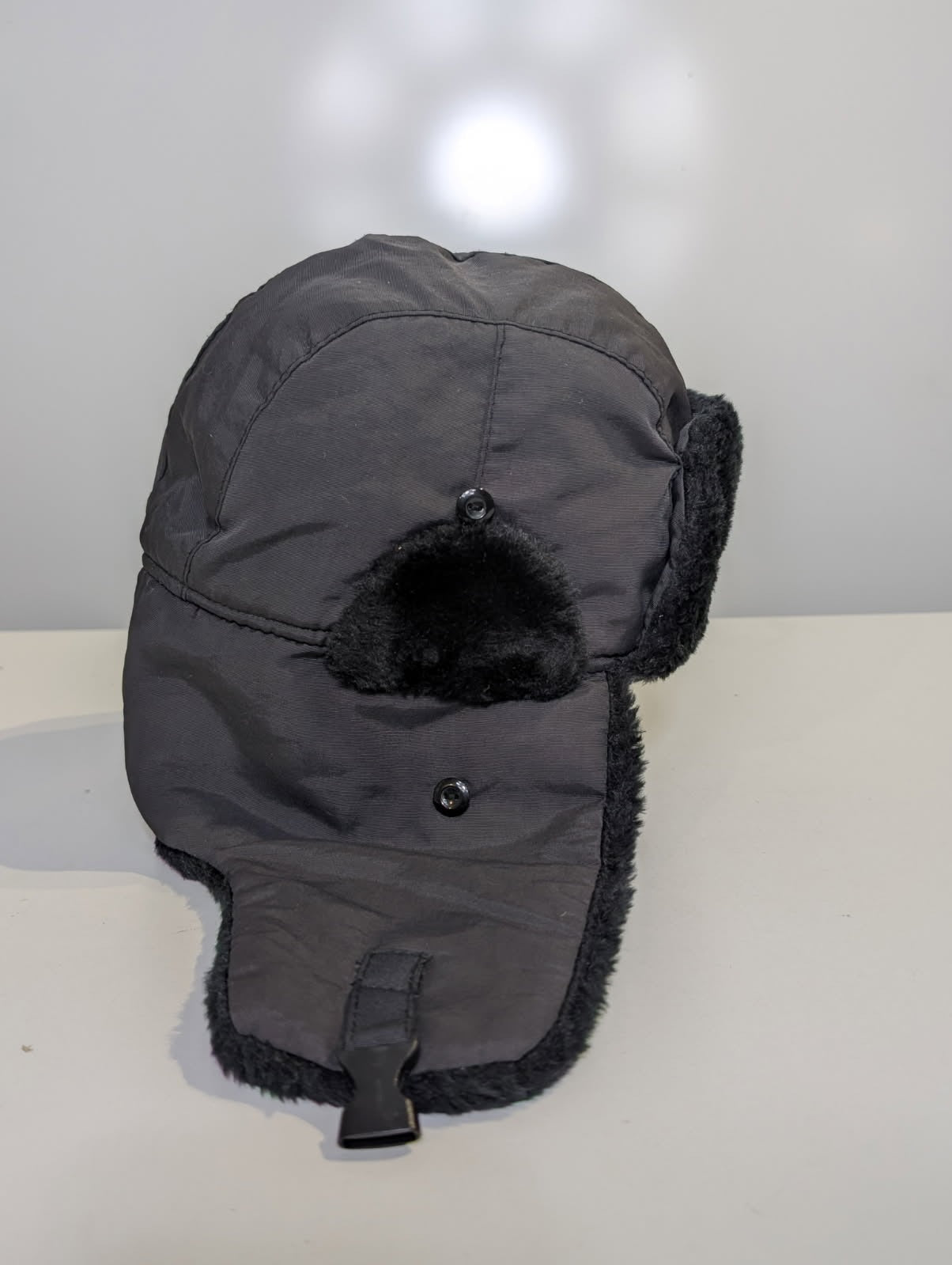 Penfield Trapper Hat - Black Faux Fur Lined Winter Cap L/XL - Image 2
