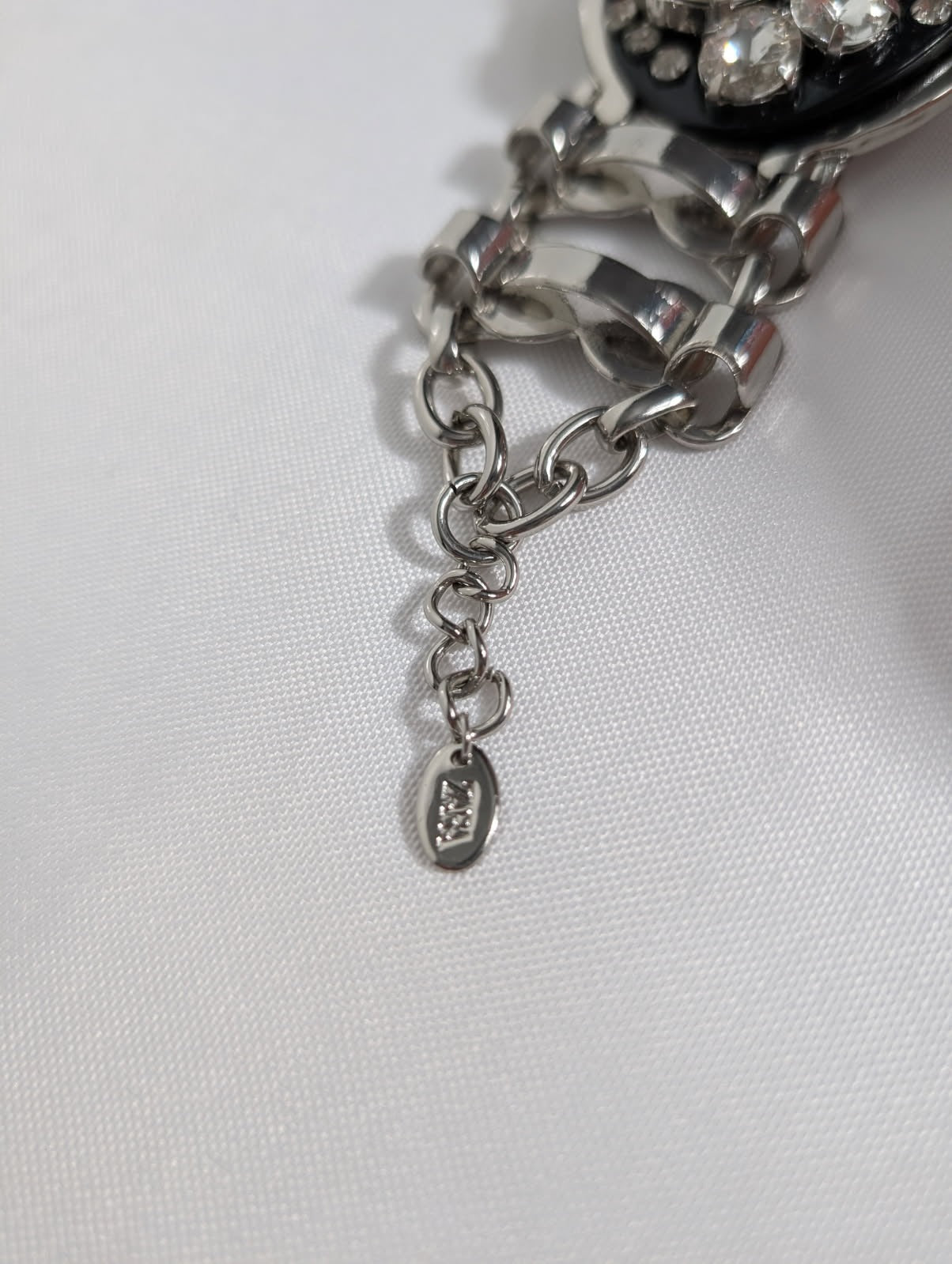 Zara Statement Rhinestone Link Bracelet Silver Tone - Image 3