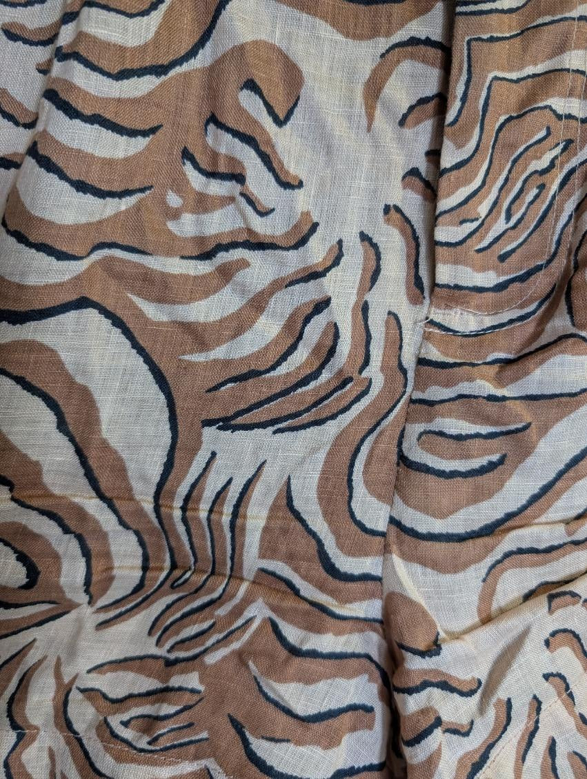 Maison Scotch Zebra Print Paperbag Waist Shorts Brown Black Size S - Image 3