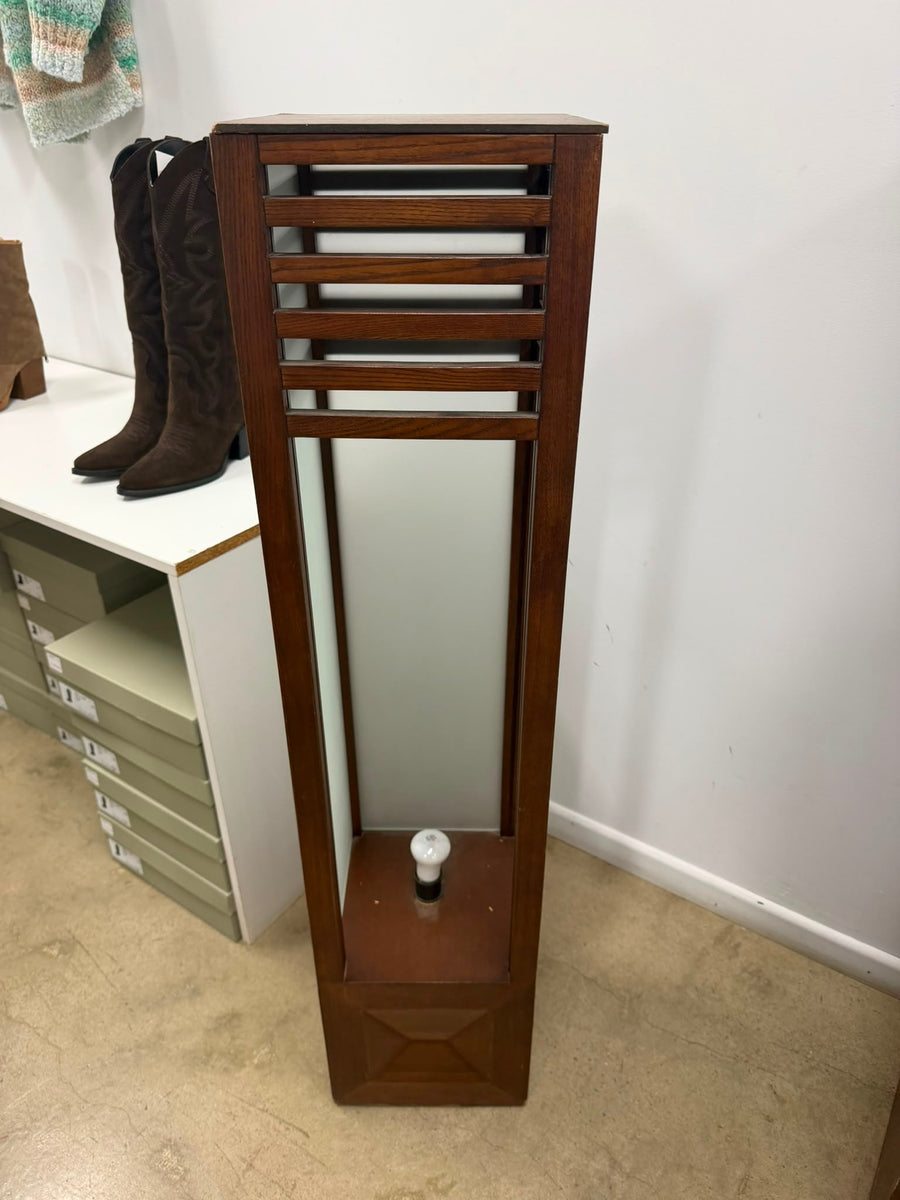Japanese Style Floor Lamp Wood and Frosted Glass Minimalist - Image 2