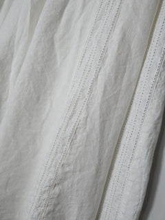 White Linen Midi Skirt with Eyelet Lace Detail EU 46 - Image 2