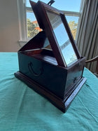 Vintage Asian Style Wooden Tabletop Vanity Mirror With Drawer - Image 3