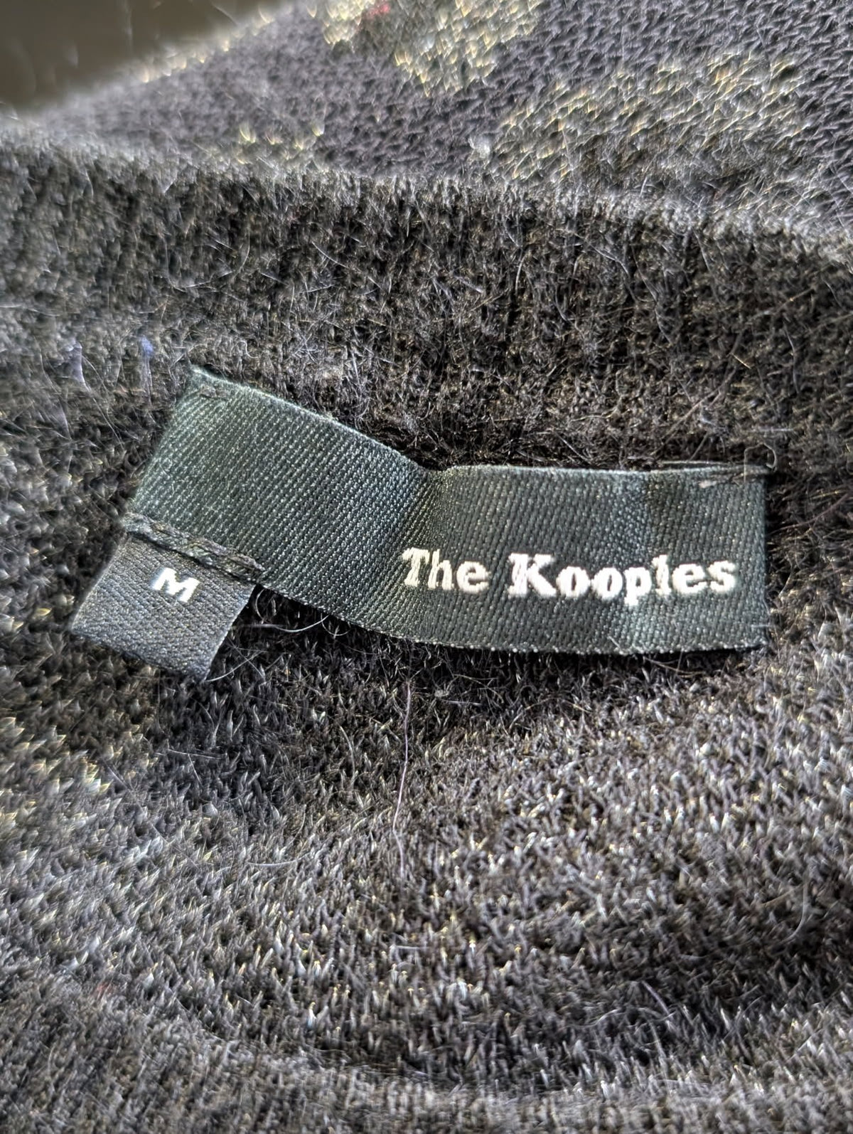 The Kooples Metallic Leopard Print Sweater Black Silver Size M - Image 2