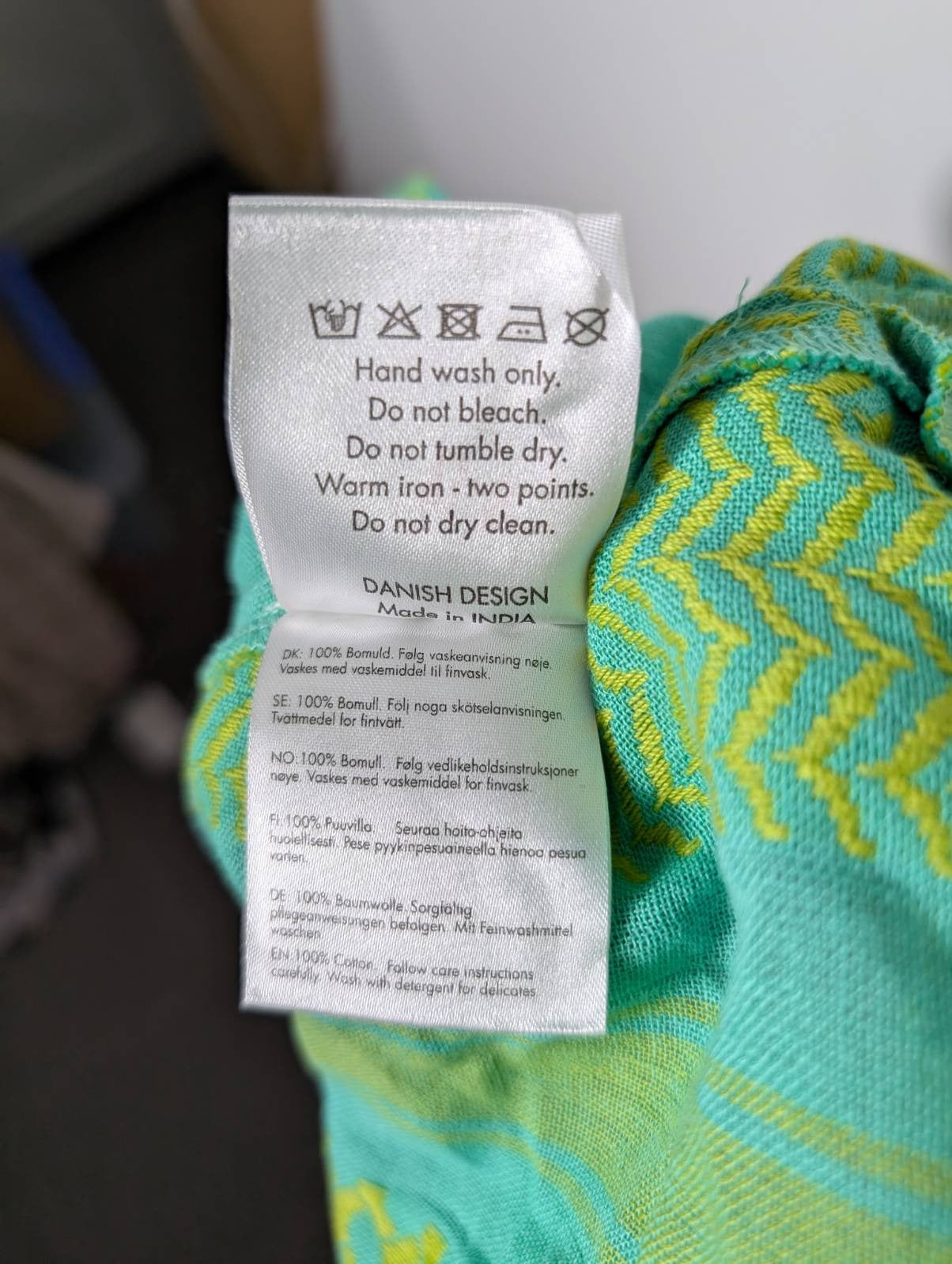 Cecilie Copenhagen Keffiyeh Print Elastic Waist Mini Skirt - Green/Blue Size S - Image 3