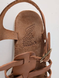 Ancient Greek Sandals - Tan Leather Gladiator Sandals EU 39 - Image 3