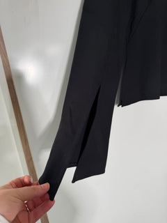 Cue Long Sleeve Asymmetric Hem Blouse Black Size 12 - Image 3