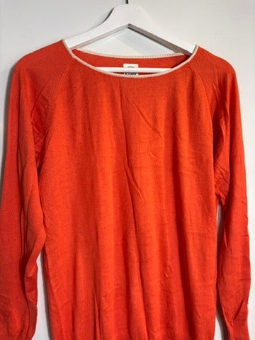 Olivia Graham Silk Cashmere Crewneck Sweater Orange Size S - Image 2