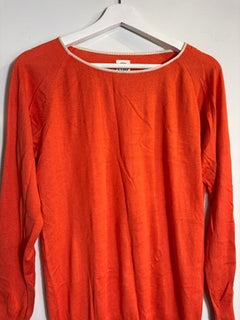 Olivia Graham Silk Cashmere Crewneck Sweater Orange Size S - Image 2