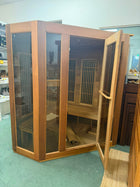 Corner Infrared Sauna Room with Digital Monitor and Audio System - Image 2