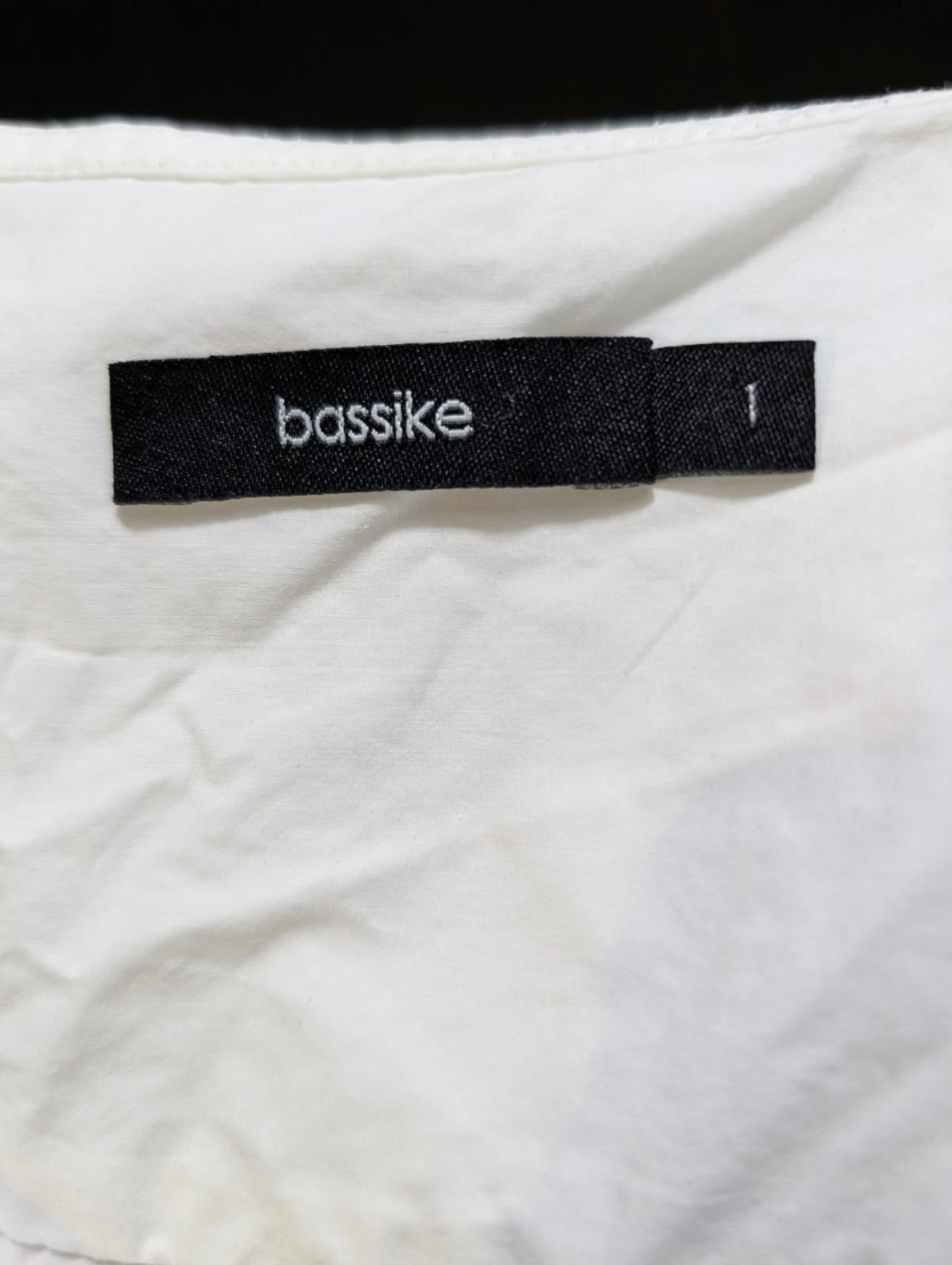 Bassike White Poplin V-Neck Button-Down Shirt - Size 1 - Image 3