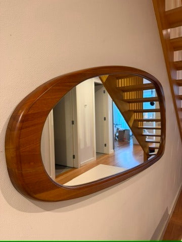 West Elm Mid-Century Modern Organic Teak Wall Mirror - Image 2