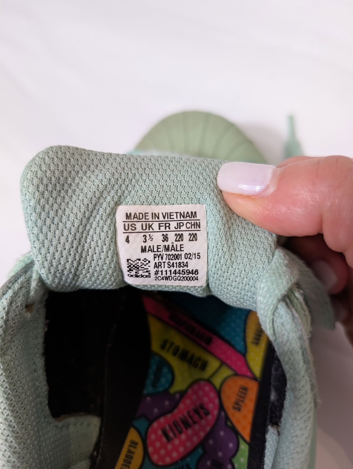 Adidas Superstar Pharrell Williams Sneakers - Mint Green US 4 - Image 3