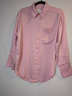 Aje Satin Button-Down Shirt Pink Size 6 - Image 2