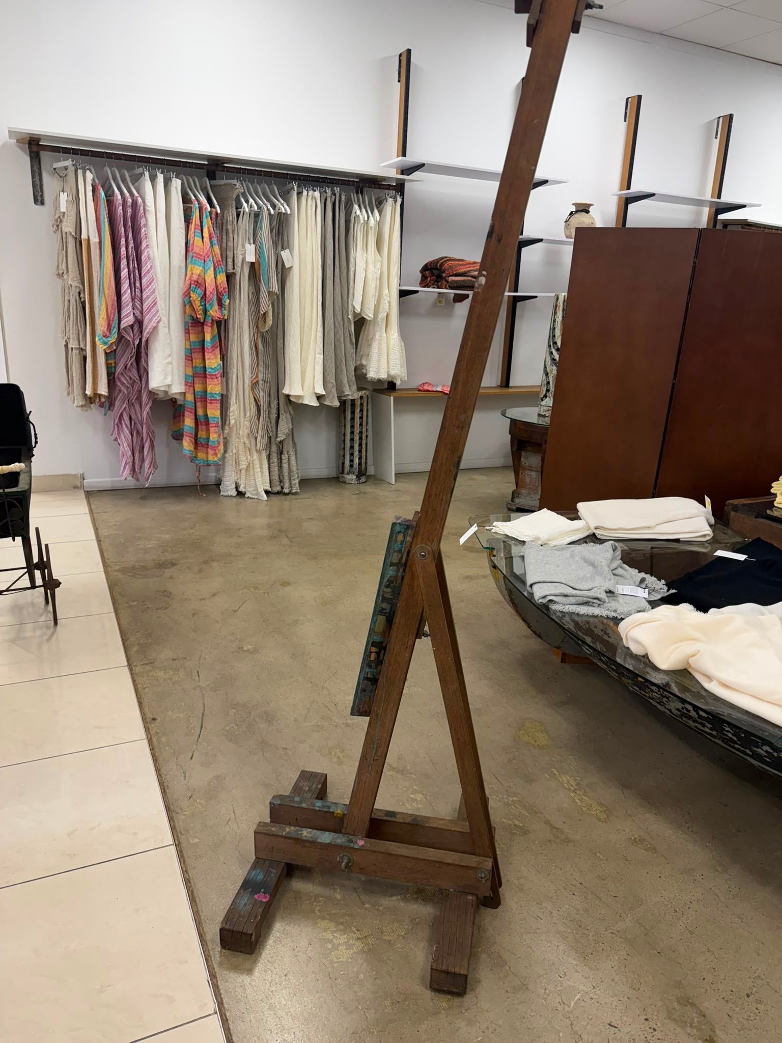 Vintage Wooden H-Frame Studio Easel Adjustable Art Stand - Image 2