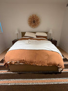 King Living Jasper Queen Bed Frame Beige Upholstered - Image 2