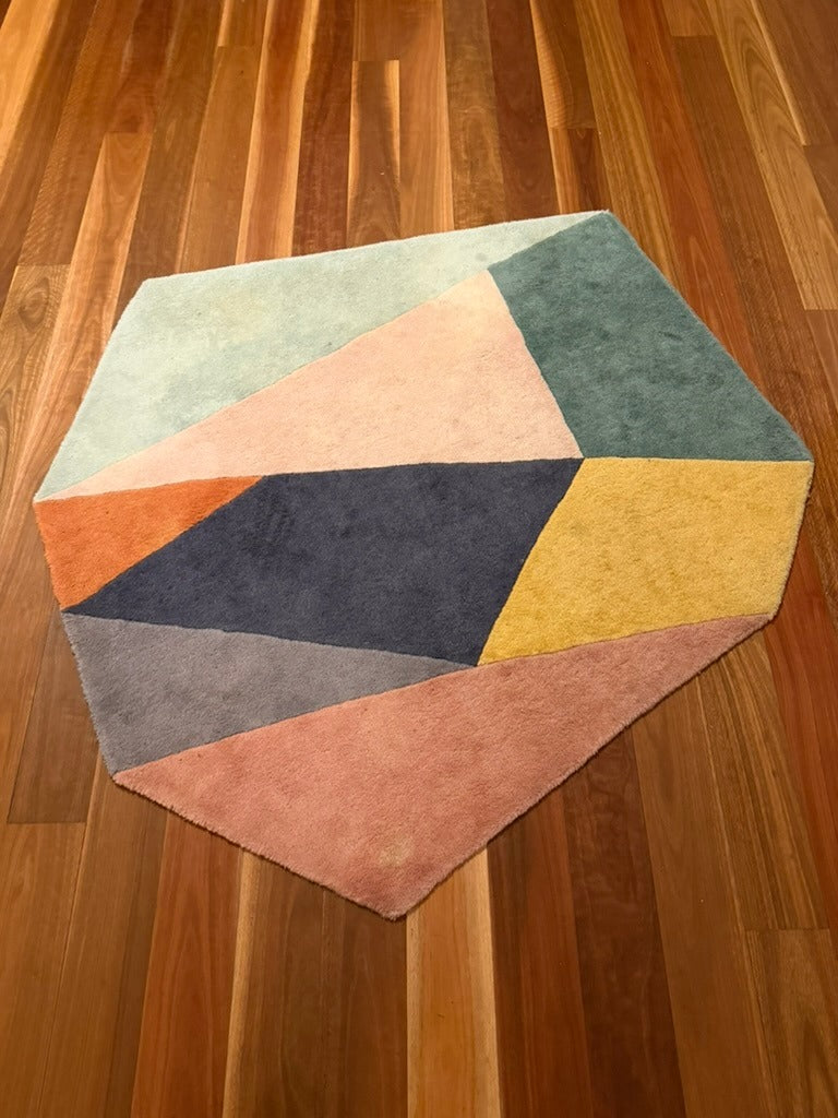 Bo Concept Prism Wool Rug Multi-Coloured Geometric 147cm x 146cm - Image 2
