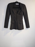 Misha Vincenza Black Dress Structured Corset Style AU 6 - Image 1