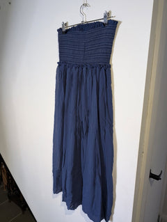 Isabel Marant Blue Smocked Strapless Maxi Dress - Size 36 - Image 2