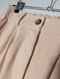 Atmos&Here High-Waisted Pleated Wide-Leg Trousers Beige Size 12 - Image 2