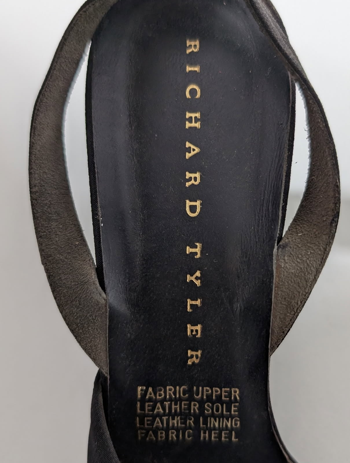 Richard Tyler Black Satin Slingback Heels - Made In Italy EU 38 - Image 2