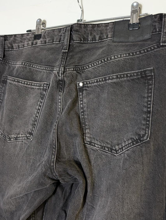 H&M Baggy Wide Loose Fit Jeans - Black Denim - Image 2