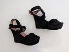Alaïa Black Suede Bow Platform Sandals - EU 38 - Image 1