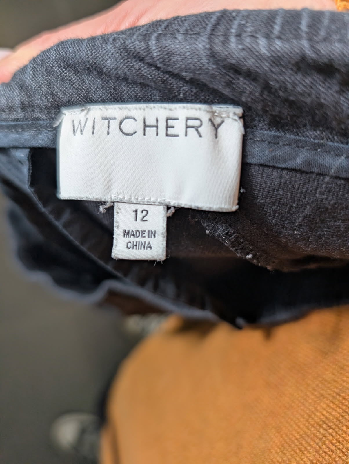 Witchery Linen Blend Drawstring Jogger Pants Beige Women's Size 12 - Image 3