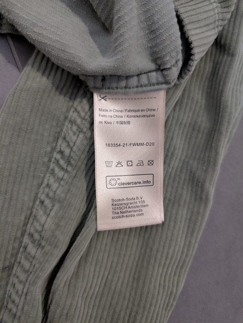 Scotch & Soda Men's Olive Green Corduroy Button-Down Shirt - Image 3