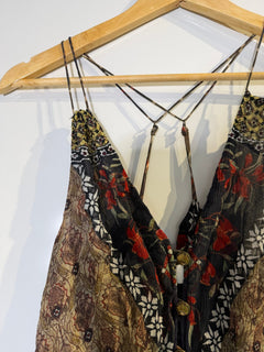 Camilla Silk Patchwork Mini Dress Vibrant Bohemian Print Size XS - Image 2