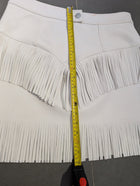Wrangler White Faux Leather Fringe Mini Skirt - Women's Size 10 - Image 2