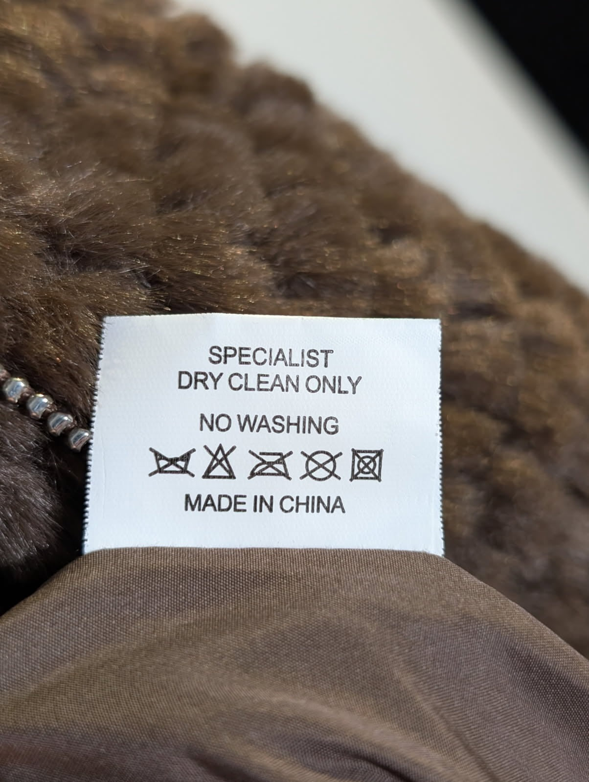 Caju Brown Faux Fur Zip-Up Hoodie - Women's Size Large - Image 2