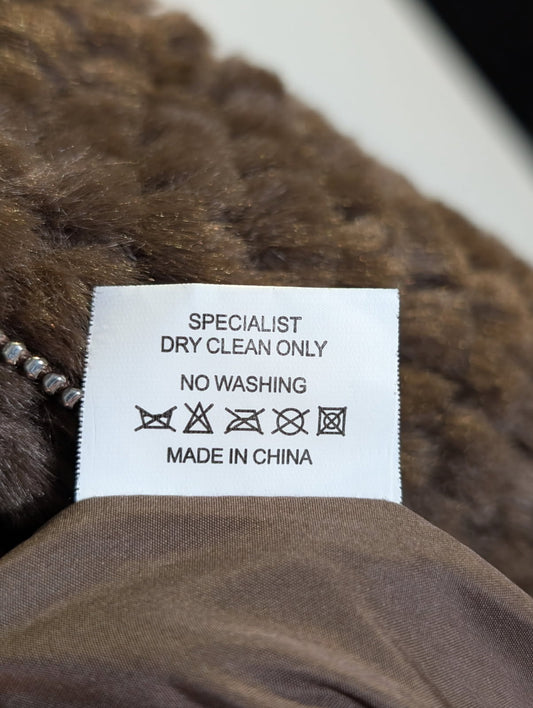 Caju Brown Faux Fur Zip-Up Hoodie - Women's Size Large - Image 2