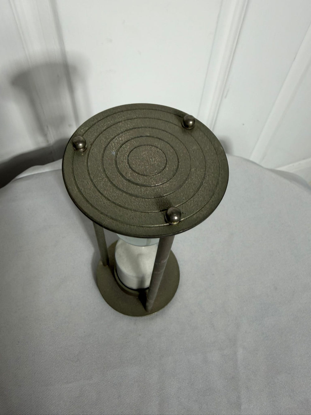 Vintage Large Metal Frame Hourglass Sand Timer  Bronze Tone Decor - Image 2