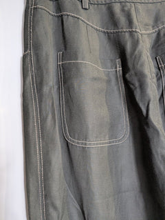 Veronika Maine Contrast Stitch Trousers Olive Green Size 8 - Image 3