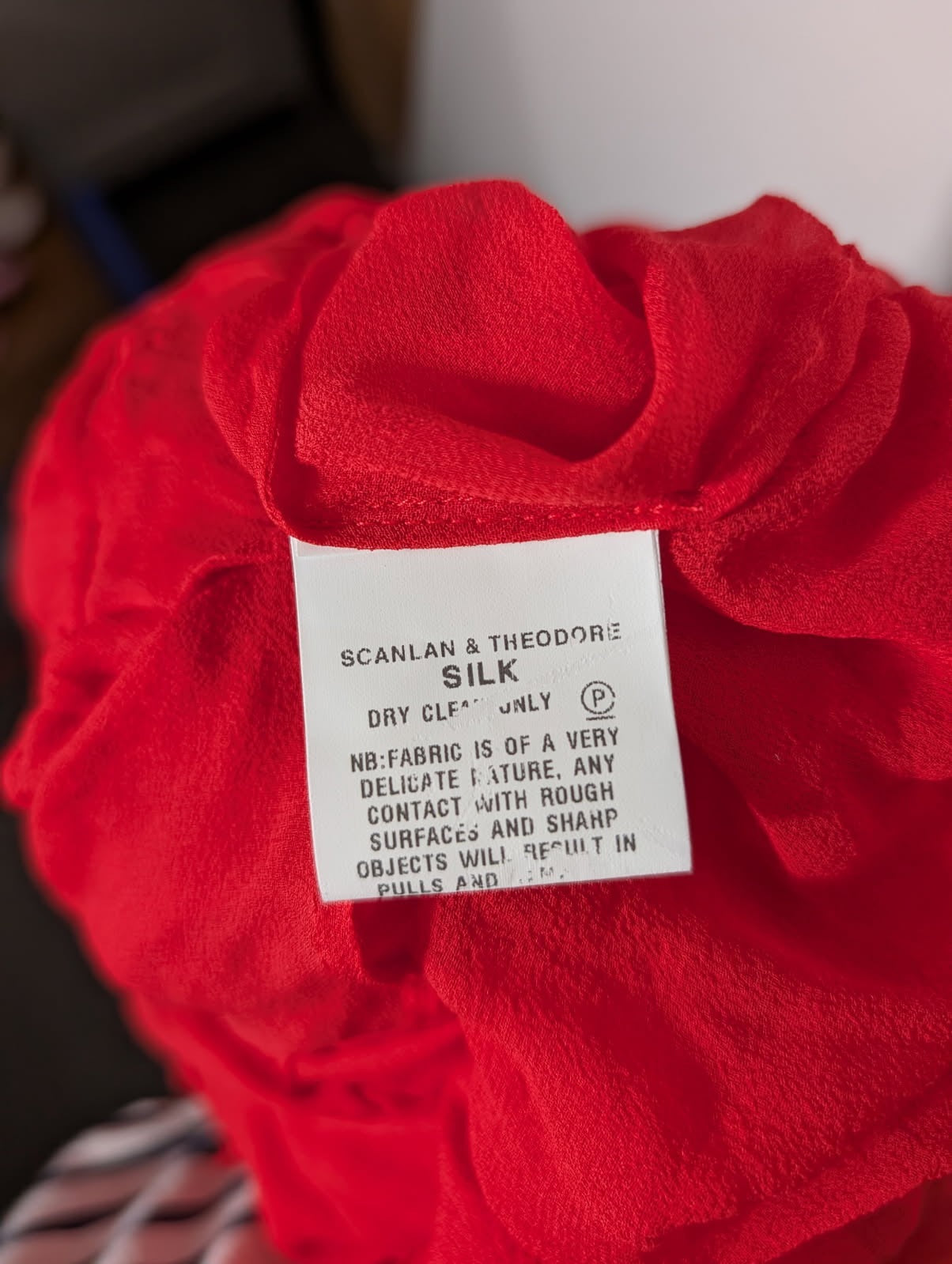 Scanlan & Theodore Red Sheer Silk Chiffon Dress - Size 8 - Image 3