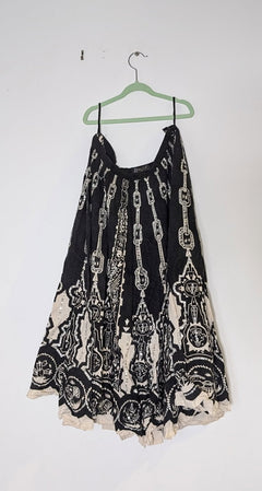 Bianca Spender Viscose Silk Blend Skirt - Black & White Print - Image 1