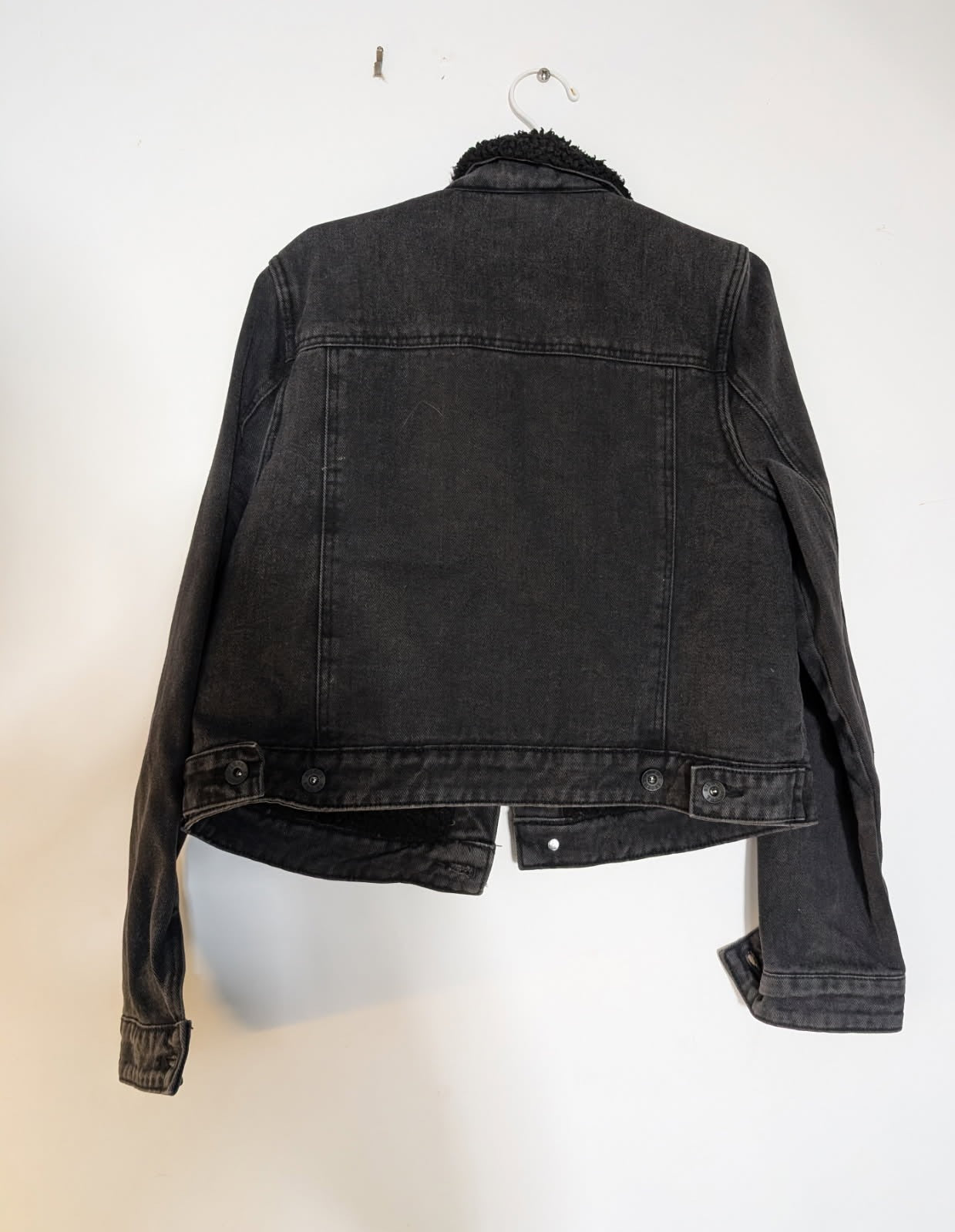Silent Theory Black Denim Sherpa Jacket - Women's Size 10 - Image 2