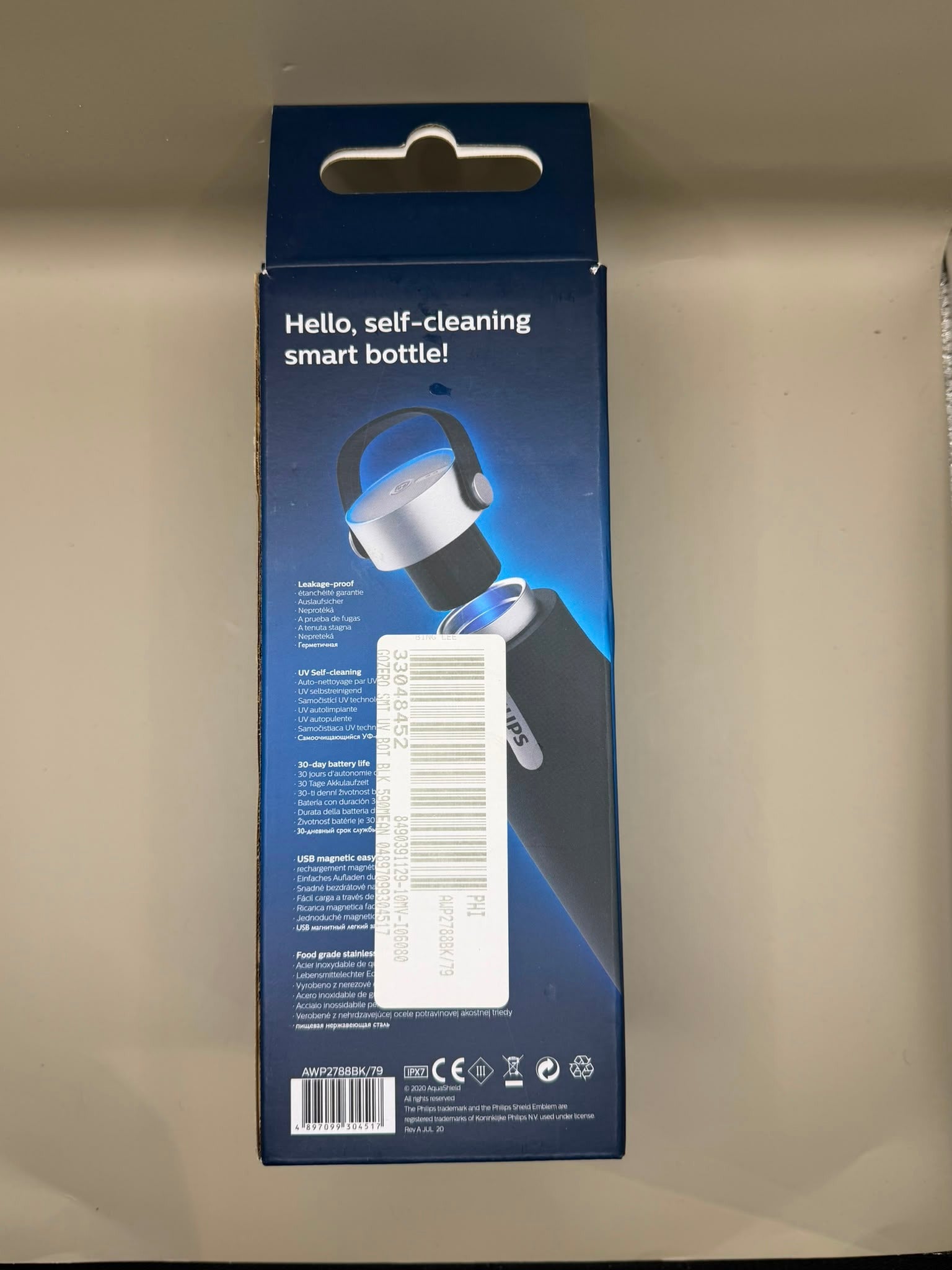 Philips GoZero Smart UV-C Water Bottle 590ml Black - Image 2
