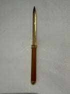 Vintage Brass and Wood Handle Letter Opener Gold and Brown - Image 2