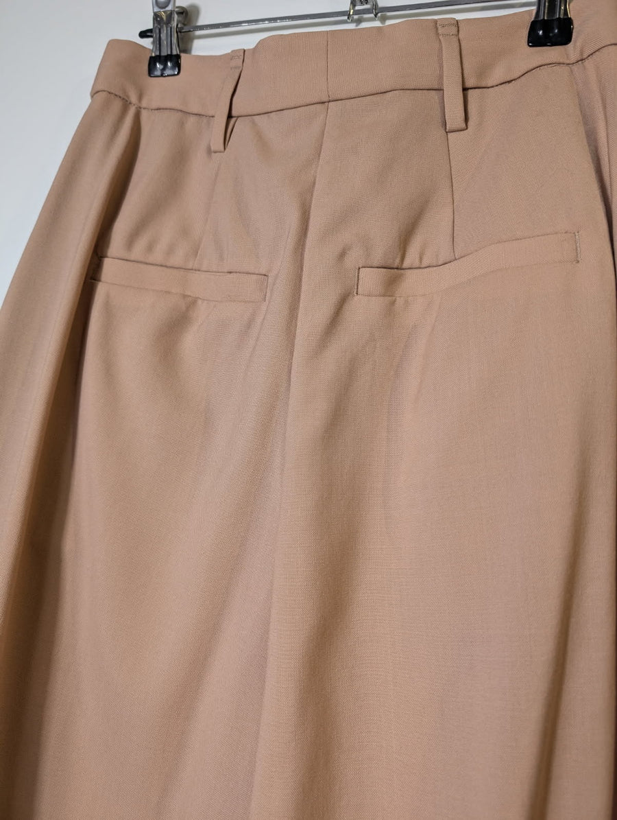 Country Road High-Waisted Wide-Leg Trousers Beige Wool Size 6 - Image 3