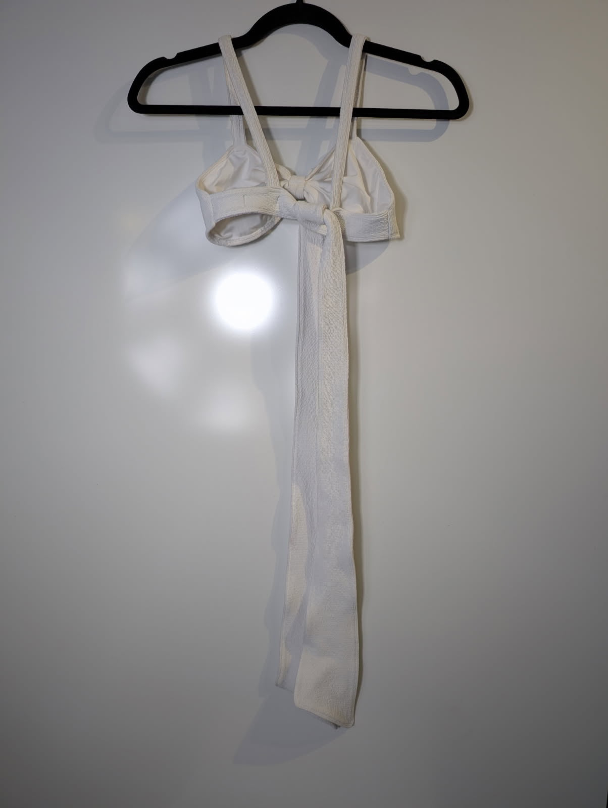 Éss The Label Tie Front Bikini Top White Size 8 - Image 2