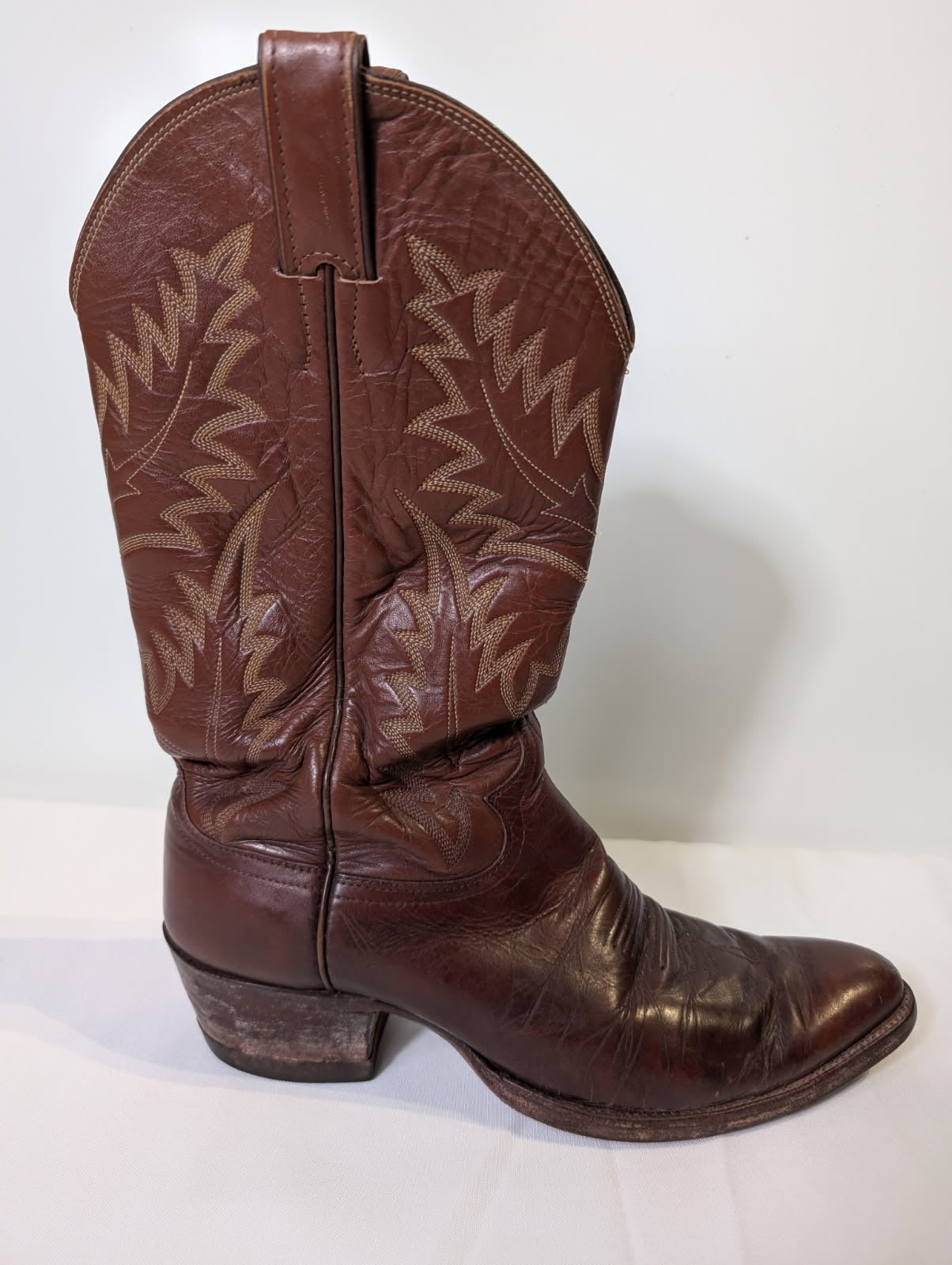 Justin Western Cowboy Boots Men's Brown Leather Classic Style - Image 2