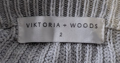 Viktoria + Woods Grey Cotton Knit Sweater - Braided Detail Size 2 - Image 2