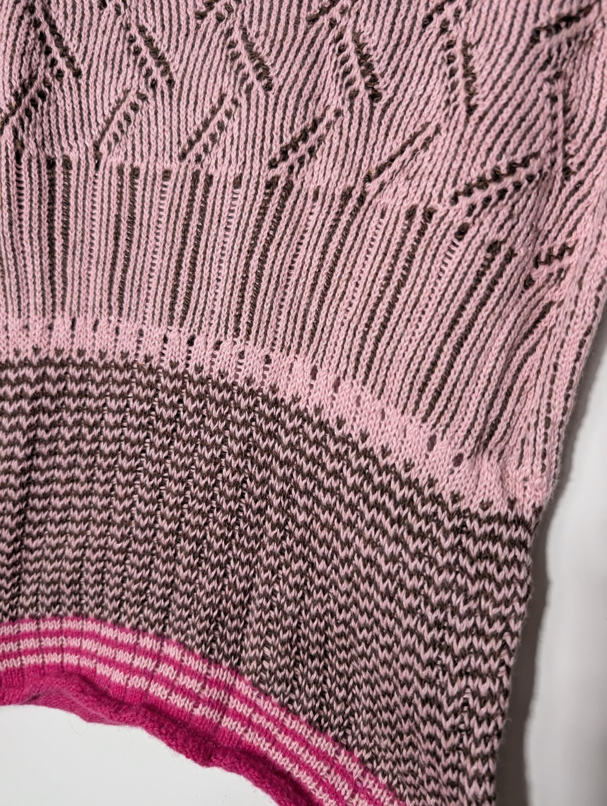 Dries Van Noten Knit Tank Top - Pink and Brown Sleeveless Top - Image 2