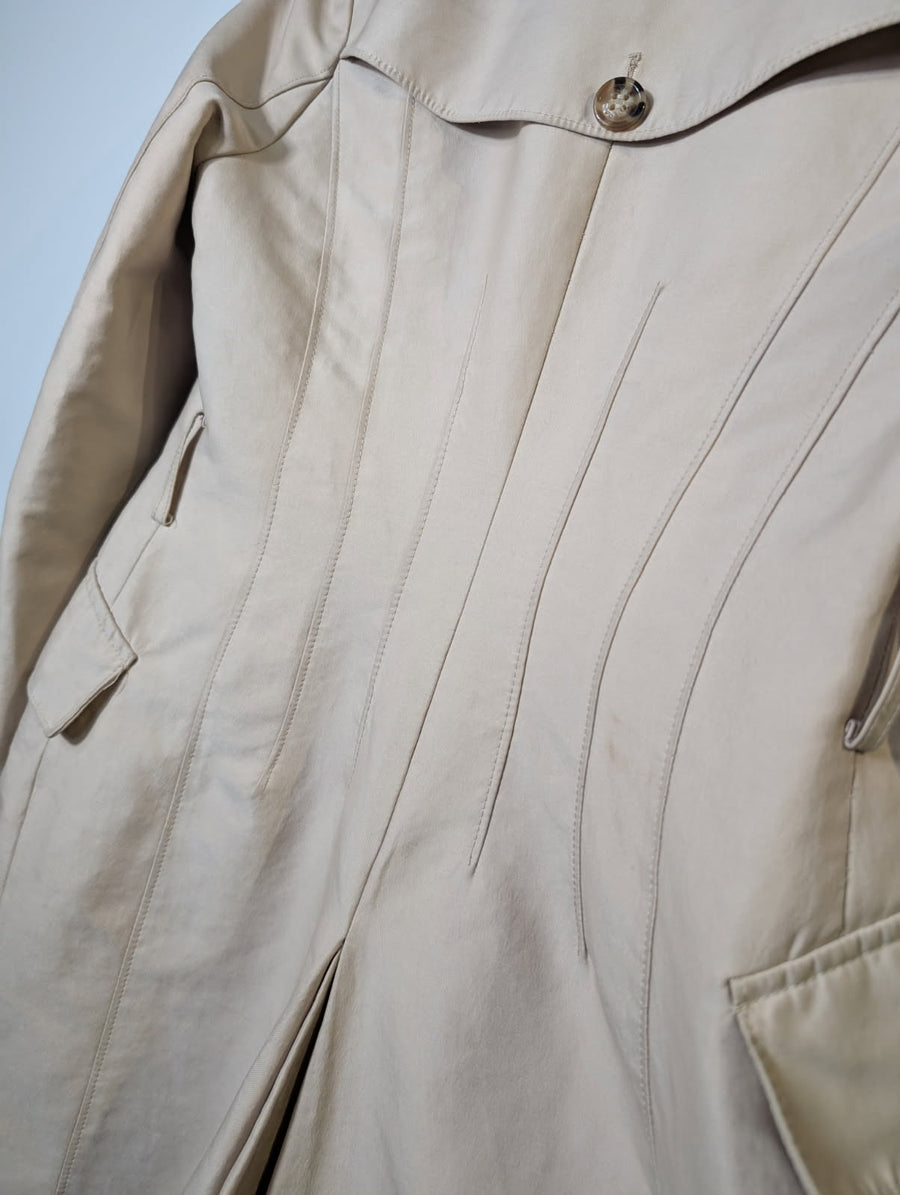 Zara Woman Double-Breasted Trench Coat Beige Size M - Image 3