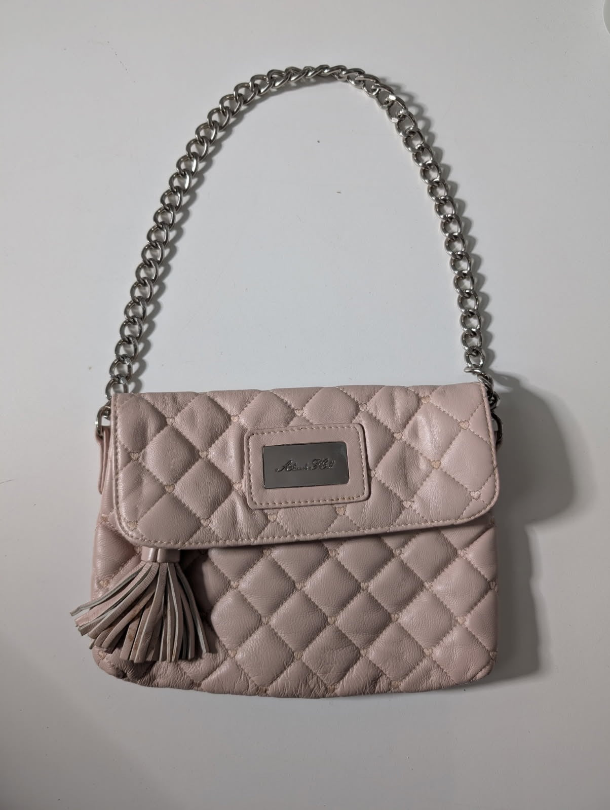Alannah Hill Quilted Crossbody Bag - Blush Pink with Chain Strap - Image 2