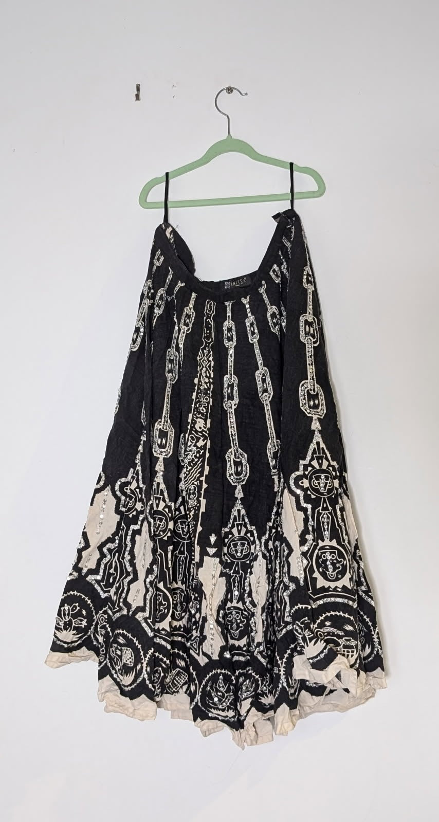 Bianca Spender Viscose Silk Blend Skirt - Black & White Print